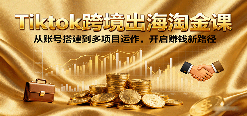 Tiktok跨境出海淘金课，从账号搭建到多项目运作，开启赚钱新路径-中创网-专注创业项目分享_资源整合-心诚资源网