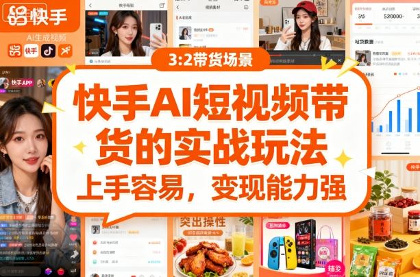 快手ai短视频带货的实战玩法，上手容易，变现能力强-中创网-专注创业项目分享_资源整合-心诚资源网