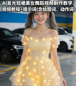 AI发光短裙美女舞蹈视频制作教学，视频教程+提示词(含绘图词、动作词)-中创网_专注互联网创业,项目资源整合-心诚资源网