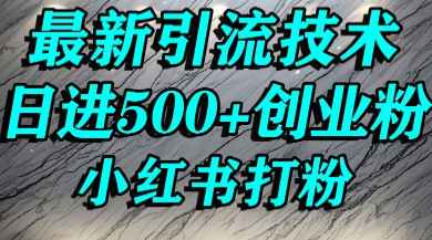 小红书精准引流创业粉，前辈求带孩子走投无路了，单人操作日引500+精准创业粉-中创网_专注互联网创业,项目资源整合-心诚资源网