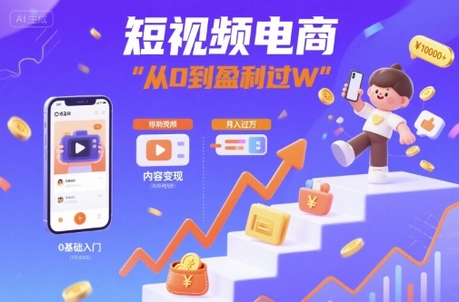 短视频电商：短视频变现从0到盈利过W-中创网_专注互联网创业,项目资源整合-心诚资源网