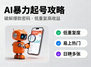 今日头条新玩法，AI暴力起号，重复度低，更容易爆，日入多张-中创网-专注创业项目分享_资源整合-心诚资源网
