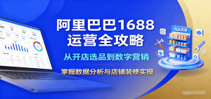 阿里巴巴1688运营全攻略:从开店选品到数字营销,掌握数据分析与店铺装修实操-中创网-专注创业项目分享_资源整合-心诚资源网