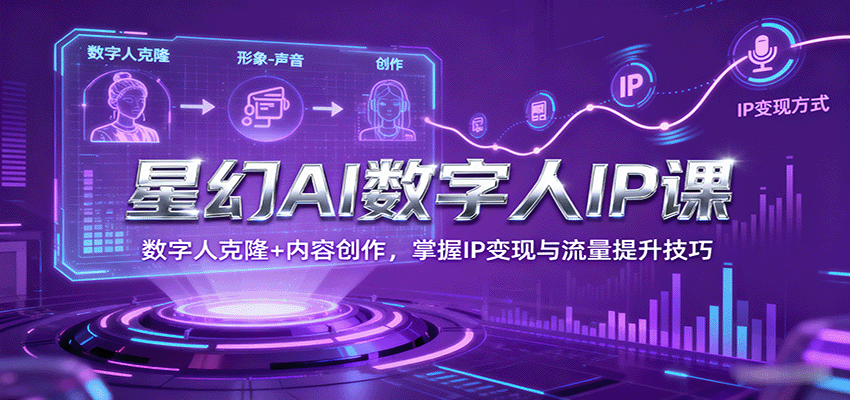 星幻AI数字人IP课，数字人克隆+内容创作，掌握IP变现与流量提升技巧-中创网-专注创业项目分享_资源整合-心诚资源网