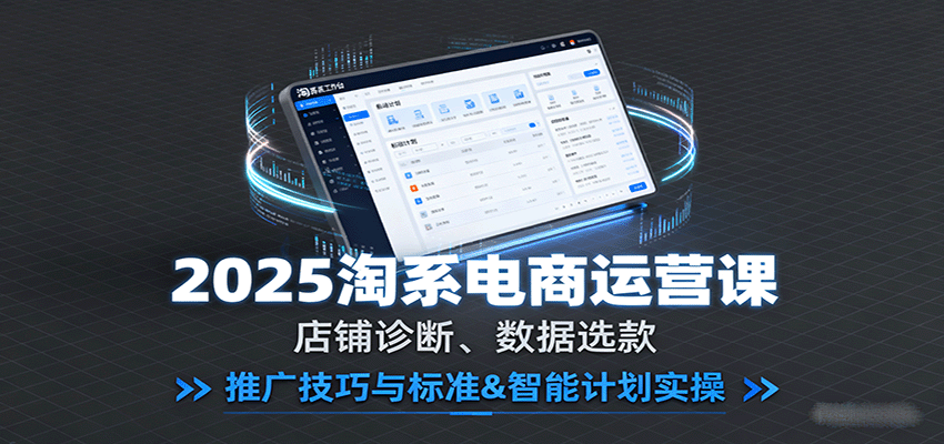 2025淘系电商运营课：店铺诊断、数据选款，推广技巧与标准&智能计划实操-中创网-专注创业项目分享_资源整合-心诚资源网