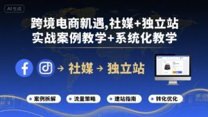 跨境电商新机遇，社媒+独立站，实战案例教学+系统化教学-中创网_专注互联网创业,项目资源整合-心诚资源网
