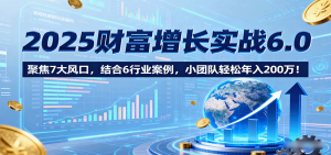 2025财富增长实战6.0,聚焦7大风口,结合6行业案例,小团队轻松年入200万!-中创网-专注创业项目分享_资源整合-心诚资源网