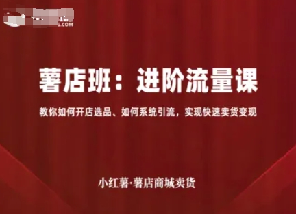 小红薯薯店商城卖货，进阶流量课，教你如何开店选品、如何系统引流，实现快速卖货变现-中创网_专注互联网创业,项目资源整合-心诚资源网