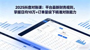 (16030期)2025抖音 对账课:平台最新财务规则 掌握日均10万+订单量级下精准对账能力-中创网-专注创业项目分享_资源整合-心诚资源网