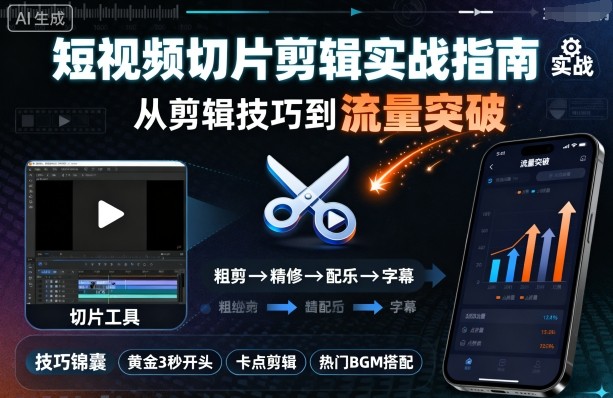 短视频切片剪辑实战指南，从剪辑技巧到流量突破-中创网-专注创业项目分享_资源整合-心诚资源网