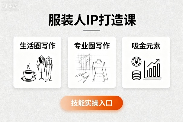 服装人IP打造课，文案创富+生活圈写作+专业圈写作+服装人专属+吸金元素+技能实操-中创网_专注互联网创业,项目资源整合-心诚资源网