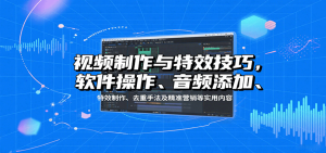 视频制作与特效技巧：软件操作、音频添加、特效制作、去重手法及精准营销等实用内容-中创网_专注互联网创业,项目资源整合-心诚资源网