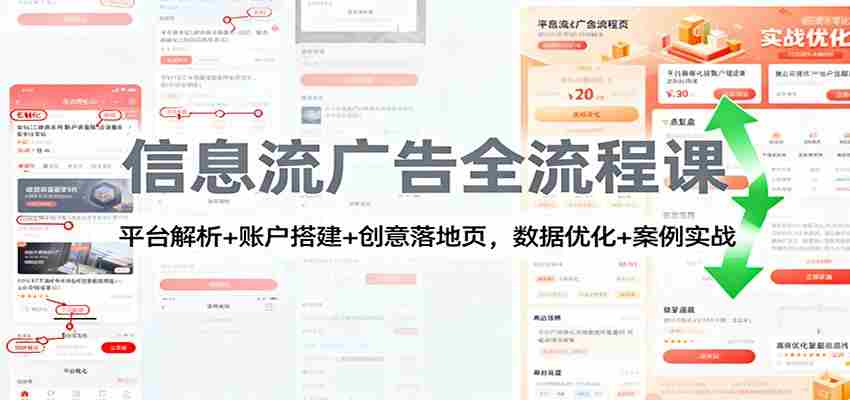 信息流广告全流程课：平台解析+账户搭建+创意落地页，数据优化 + 案例实战-中创网-专注创业项目分享_资源整合-心诚资源网