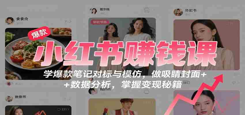小红书赚钱课：学爆款笔记对标与模仿，做吸睛封面 + 数据分析，掌握变现秘籍-中创网-专注创业项目分享_资源整合-心诚资源网