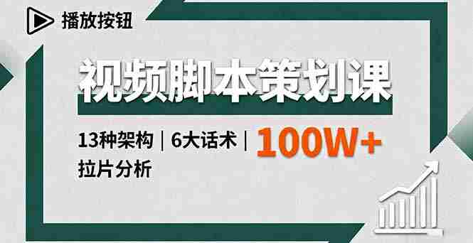 （16137期）视频脚本策划课，13种架构、6大话术、拉片分析，单条播放百万+-中创网-专注创业项目分享_资源整合-心诚资源网