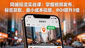 (16172期)同城投流实战课:掌握视频发布、标签获取、最小成本投放,ROI提升3倍-中创网-专注创业项目分享_资源整合-心诚资源网