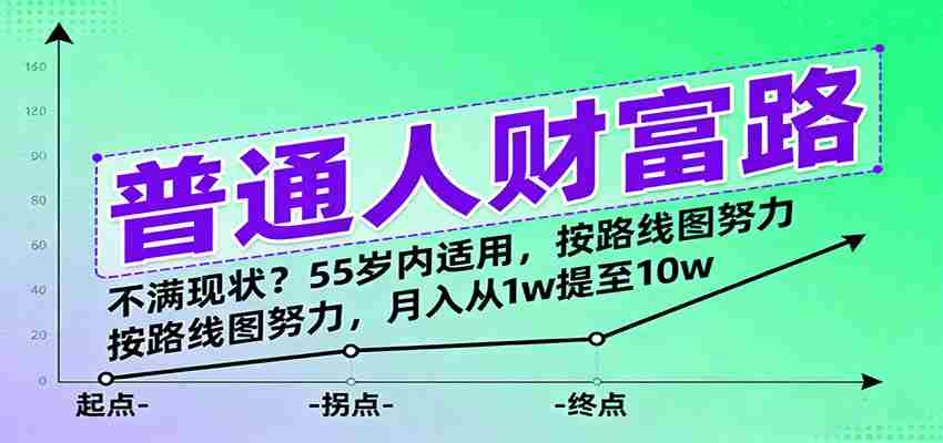 普通人财富路：不满现状？按路线图努力，月入从1w提至10w，55岁内适用-中创网-专注创业项目分享_资源整合-心诚资源网