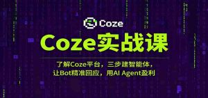 Coze实战课:了解Coze平台,三步建智能体,让Bot精准回应,用AI Agent盈利-中创网-专注创业项目分享_资源整合-心诚资源网