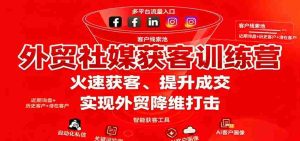 外贸社媒获客训练营,火速获客、提升成交,实现外贸降维打击-中创网-专注创业项目分享_资源整合-心诚资源网