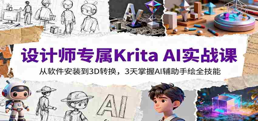 设计师专属Krita AI实战课：从软件安装到3D转换，3天掌握AI辅助手绘全技能-中创网-专注创业项目分享_资源整合-心诚资源网