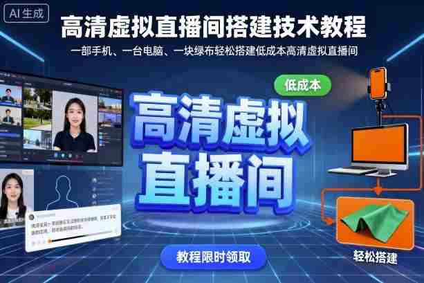 高清虚拟直播间搭建技术教程，一部手机、一台电脑、一块绿布轻松搭建低成本高清虚拟直播间-中创网-专注创业项目分享_资源整合-心诚资源网
