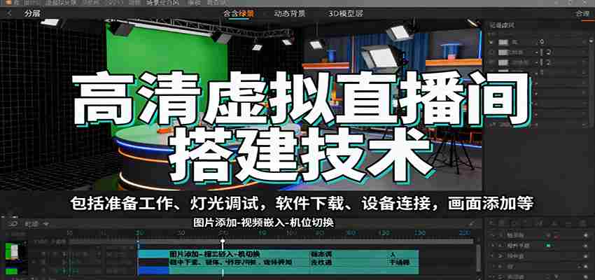高清虚拟直播间搭建技术，包括准备工作、灯光调试，软件下载、设备连接，画面添加等-中创网-专注创业项目分享_资源整合-心诚资源网