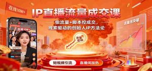 IP直播流量成交课:偷流量+脚本控成交,线索驱动的创始人IP方法论-中创网-专注创业项目分享_资源整合-心诚资源网