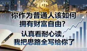 付费文章：你作为普通人该如何拥有财富自由？认真看耐心读，我把思路全写给你了-中创网-专注创业项目分享_资源整合-心诚资源网