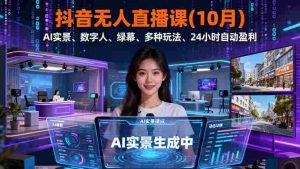(16355期)抖音无人直播课(10月),AI实景、数字人、绿幕、多种玩法、24小时自动盈利-中创网-专注创业项目分享_资源整合-心诚资源网