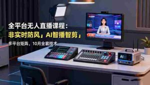 (16279期)全平台无人直播课程:非实时防风+AI智播智剪+多平台矩阵,10月全套技术-中创网-专注创业项目分享_资源整合-心诚资源网