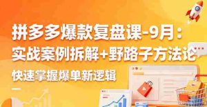 (16176期)拼多多爆款复盘课-9月:实战案例拆解+野路子方法论,快速掌握爆单新逻辑-中创网-专注创业项目分享_资源整合-心诚资源网