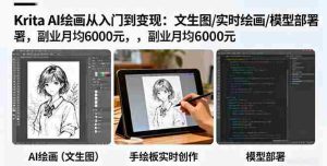 (16222期)Krita AI绘画从入门到变现:文生图/实时绘画/模型部署,副业月均6000元-中创网-专注创业项目分享_资源整合-心诚资源网