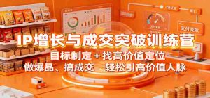 IP增长与成交突破训练营:目标制定+找高价值定位,做爆品、搞成交,轻松引高价值人脉-中创网-专注创业项目分享_资源整合-心诚资源网