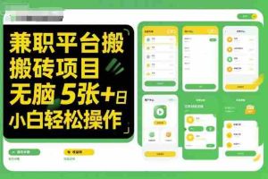 兼职平台搬砖项目无脑操作日入5张+小白轻松操作-中创网-专注创业项目分享_资源整合-心诚资源网