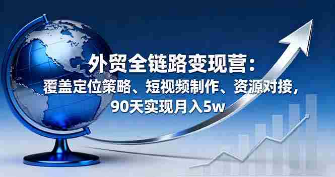 （16173期）外贸全链路变现营：覆盖定位策略、短视频制作、资源对接，90天实现月入5w-中创网-专注创业项目分享_资源整合-心诚资源网