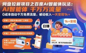 网盘拉新项目之百度Ai智能体玩法，0成本撬动千万免费流量，被动收入，一天变现1k+-中创网-专注创业项目分享_资源整合-心诚资源网