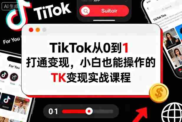 TikTok从0到1打通变现,小白也能操作的TK变现实战课程
