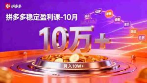 (16413期)拼多多稳定盈利课-10月,强付费SOP+微付费高投产+活动矩阵,单店月入10万+-中创网-专注创业项目分享_资源整合-心诚资源网