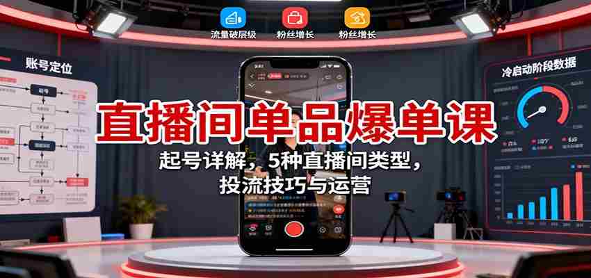 直播间单品爆单课：起号详解，5种直播间类型，投流技巧与运营-中创网-专注创业项目分享_资源整合-心诚资源网