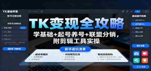 TK变现全攻略:学基础+起号养号+联盟分销,附剪辑工具实操-中创网-专注创业项目分享_资源整合-心诚资源网