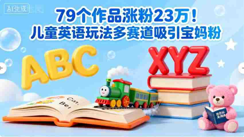 79个作品涨粉23w！儿童英语玩法多赛道吸引宝妈粉-中创网-专注创业项目分享_资源整合-心诚资源网