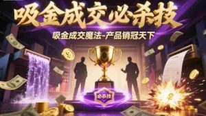 吸金成交必杀技,吸金成交魔法-产品销冠天下-中创网-专注创业项目分享_资源整合-心诚资源网
