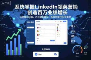 系统掌握LinkedIn领英营销,创造百万业绩增长,从思维到获客,从沟通到成交,系统化提升外贸能力-中创网-专注创业项目分享_资源整合-心诚资源网