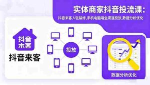 (16313期)实体商家抖音投流课:抖音来客入驻装修,手机电脑端全渠道投放,数据分析优化-中创网-专注创业项目分享_资源整合-心诚资源网