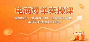 电商爆单实操课:掌握提价、营销等手段,借助多流辅助,实现7天从0到1500单-中创网-专注创业项目分享_资源整合-心诚资源网