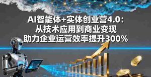 (16238期)AI智能体+实体创业营4.0:从技术应用到商业变现 助力企业运营效率提升300%-中创网-专注创业项目分享_资源整合-心诚资源网