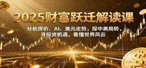 2025财富跃迁解读:析房价、AI、美元走势,探中美局势,寻投资机遇,看懂世界风云-中创网-专注创业项目分享_资源整合-心诚资源网