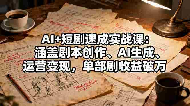 （16359期）AI+短剧速成实战课：涵盖剧本创作、AI生成、运营变现，单部剧收益破万-中创网-专注创业项目分享_资源整合-心诚资源网