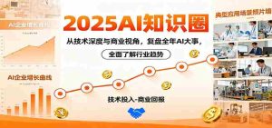 2025AI知识圈,从技术深度与商业视角,复盘全年AI大事,全面了解行业趋势-中创网-专注创业项目分享_资源整合-心诚资源网