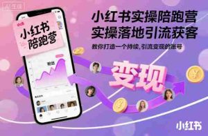 小红书实操陪跑营，实操落地引流获客，教你打造一个持续引流变现的账号-中创网-专注创业项目分享_资源整合-心诚资源网